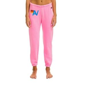 Aviator Nation LOGO SWEATPANTS - NEON PINK